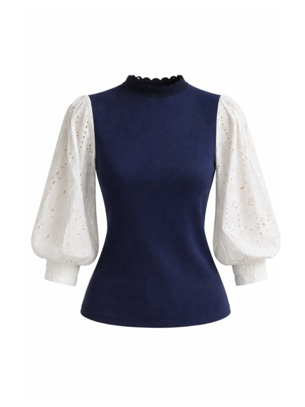 Veronica Beard Roy Mixed Media Pullover Knit Top